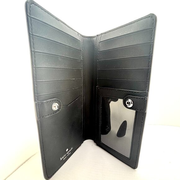 Kate Spade Stacy Laurel Way Bifold Wallet Gray Two Tone Saffiano Leather - Picture 7 of 7